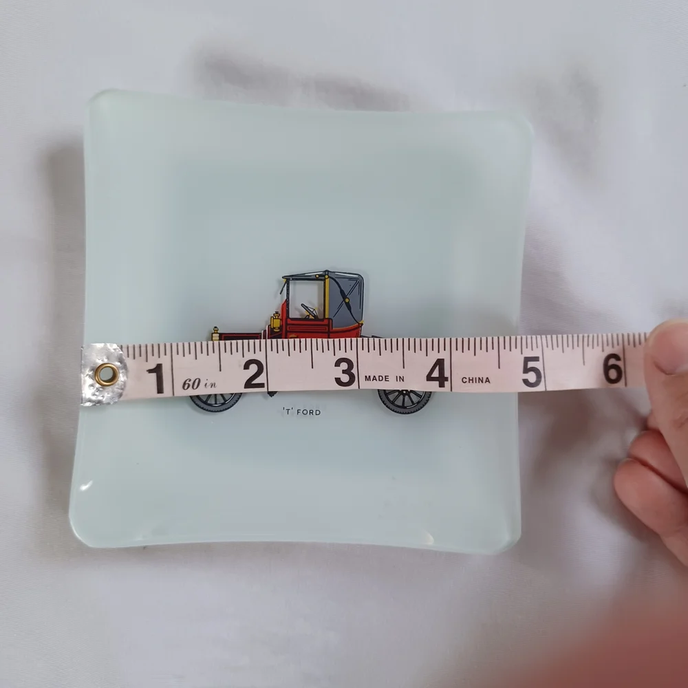 Vintage Automotive Collectible Glass Ashtray Trinket Dish Mancave Desk Ornament